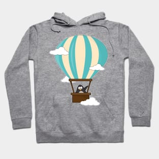 Penguin in Hot air balloon & Clouds Hoodie